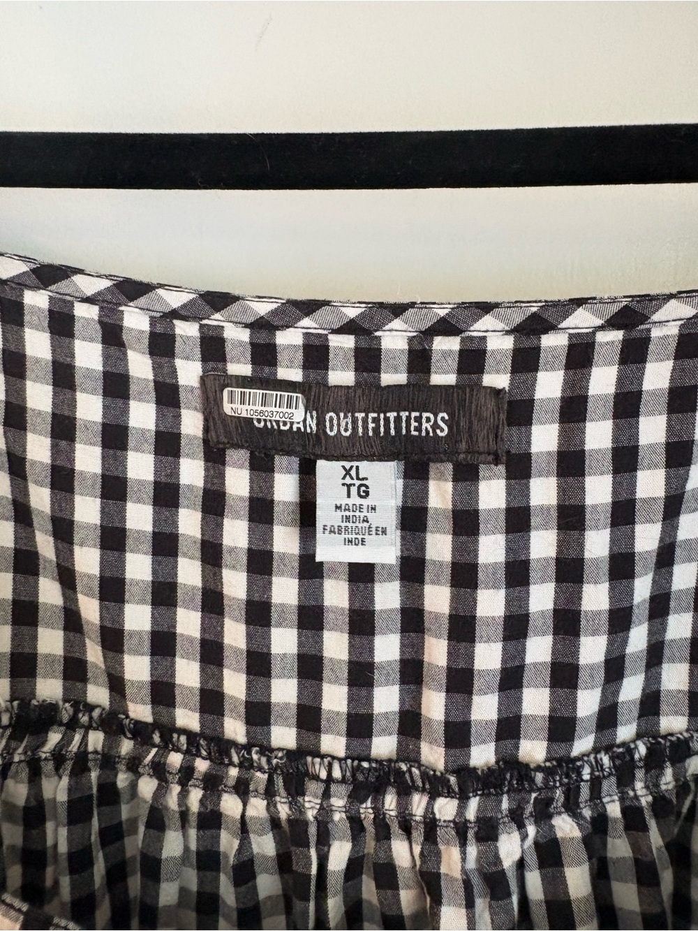 Black & White Gingham Tiered Spaghetti Strap Dress - Picture 3 of 6